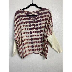 Khush‎ Top Dye tie Dolman Long Sleeves Women size Medium Lagenlook Boho Artsy